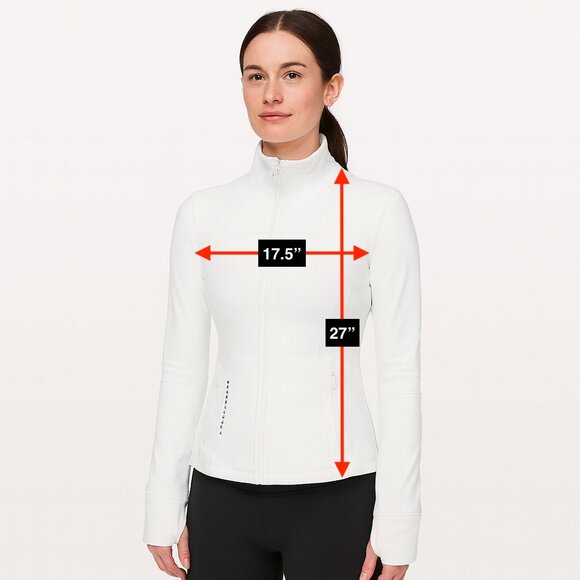 NWT LuLuLemon Orange Theory White Long Sleeve Zip Up Define Jacket Size 10 - Picture 2 of 12